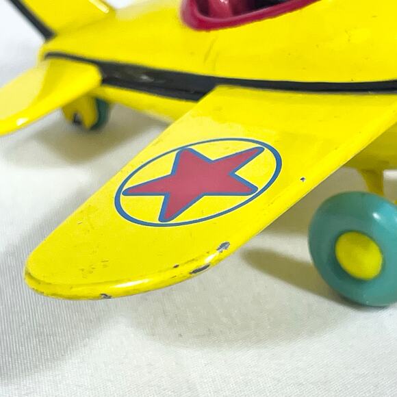 Vintage Disney DecoPac Mickey Mouse Flying Airplane Die Cast Toy Yellow 1981 - Picture 9 of 16